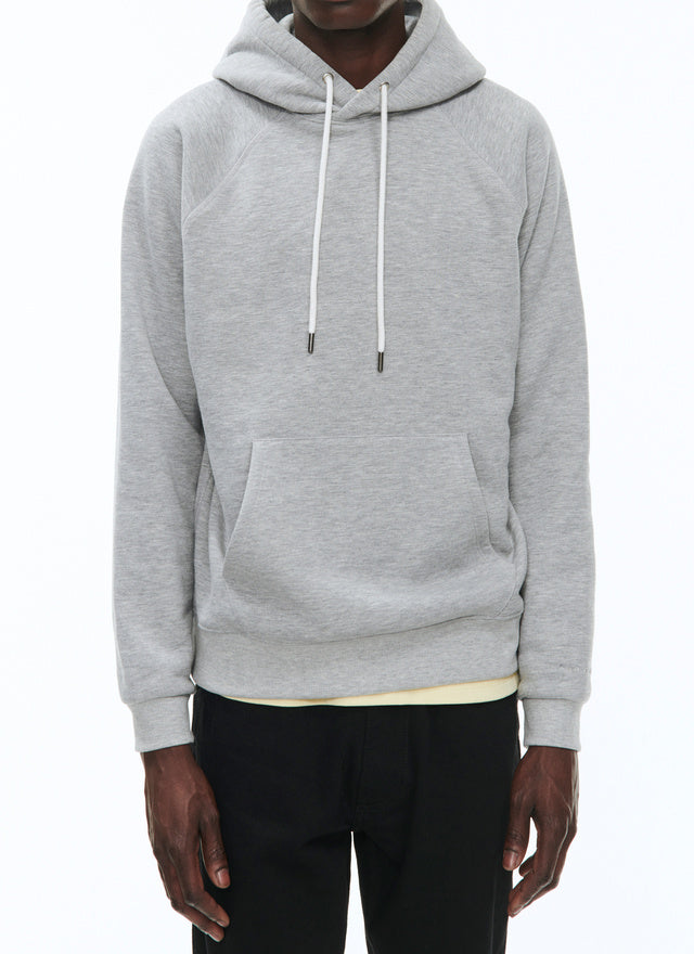 Grey cotton jersey hoodie
