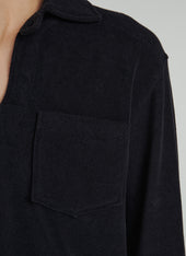 Terry Towelling Cotton Pea Jacket