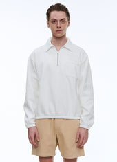 White cotton jersey sweatshirt