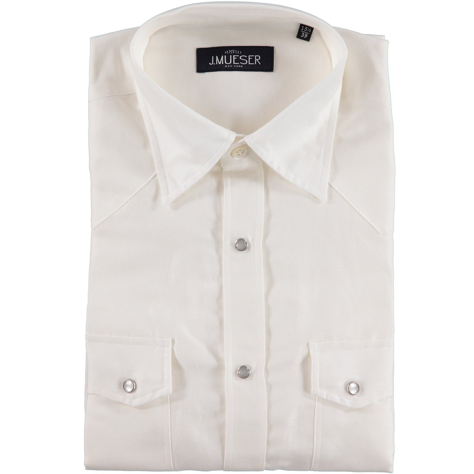 Cotton Linen Neapolitan Pearl Snap Shirt