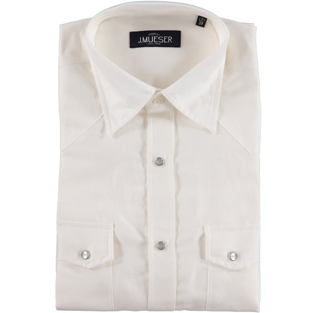 White Cotton Linen Neapolitan Pearl Snap Shirt