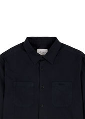 Filey Poplin Shirt in Dark Navy