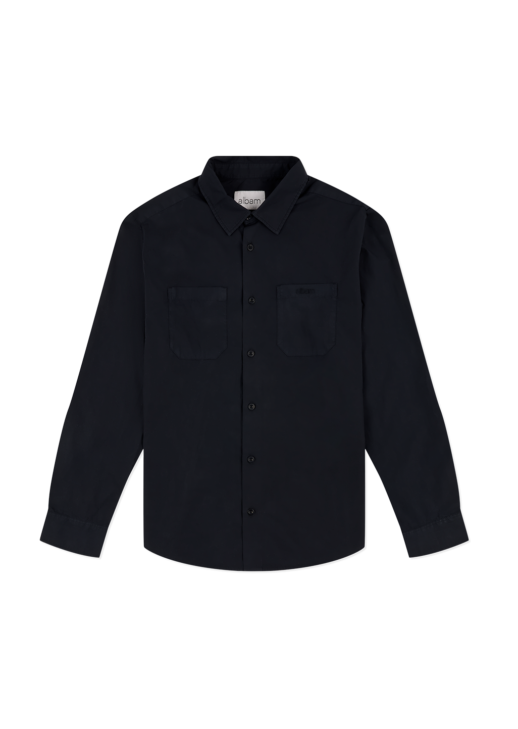 Filey Poplin Shirt in Dark Navy
