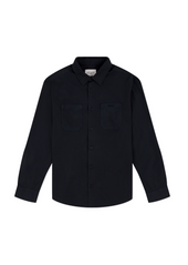 Filey Poplin Shirt in Dark Navy
