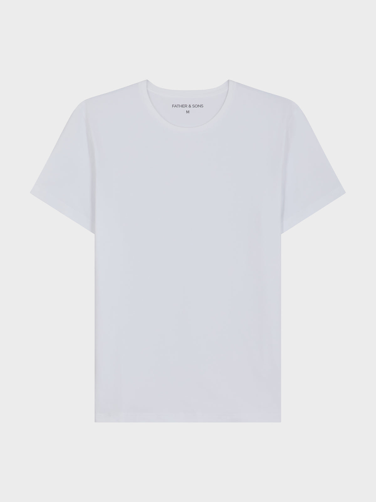 Tee Shirt Manches Courtes En Coton Stretch Col Rond Uni Blanc