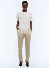 Moss stitch mercerized cotton t-shirt
