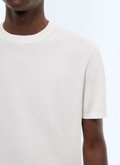 Moss stitch mercerized cotton t-shirt