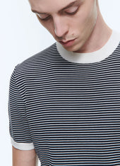 Striped Mercerized Cotton T Shirt