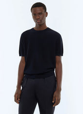 Moss stitch mercerized cotton t-shirt