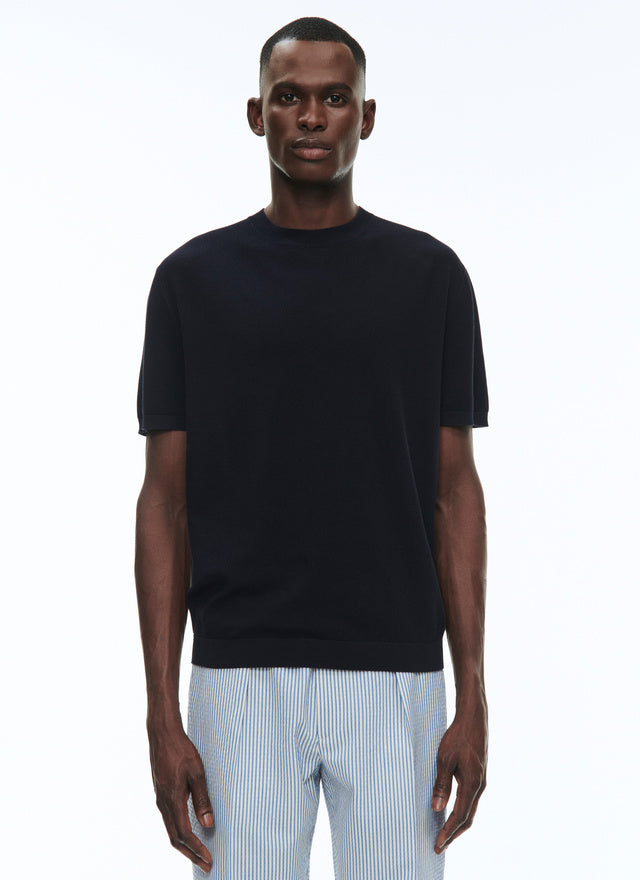 Navy blue cotton t-shirt