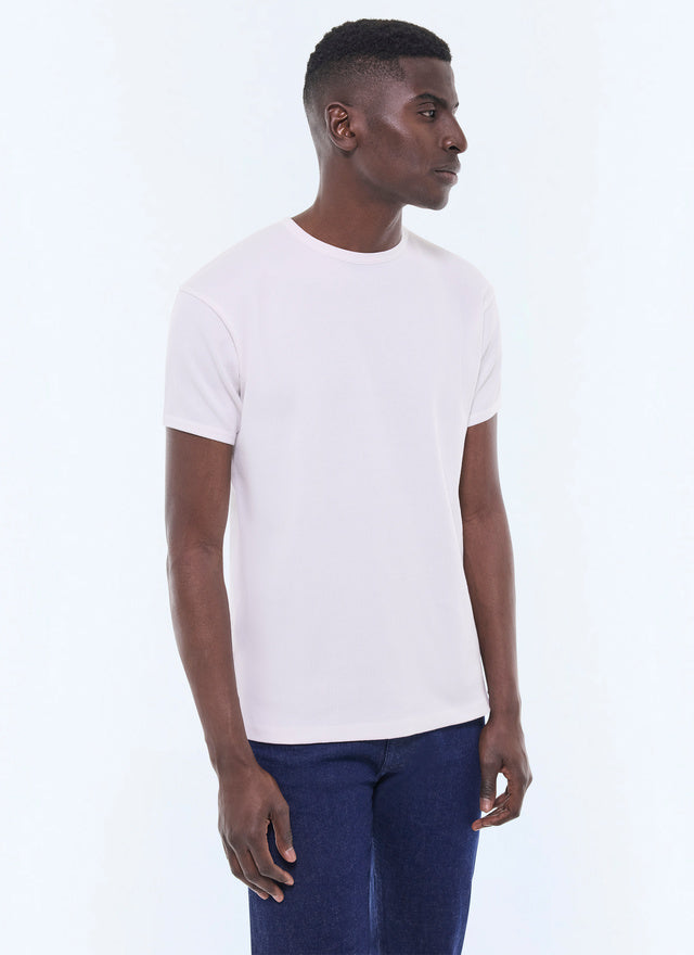 Ribbed Cotton Jersey Ringer T Shirt