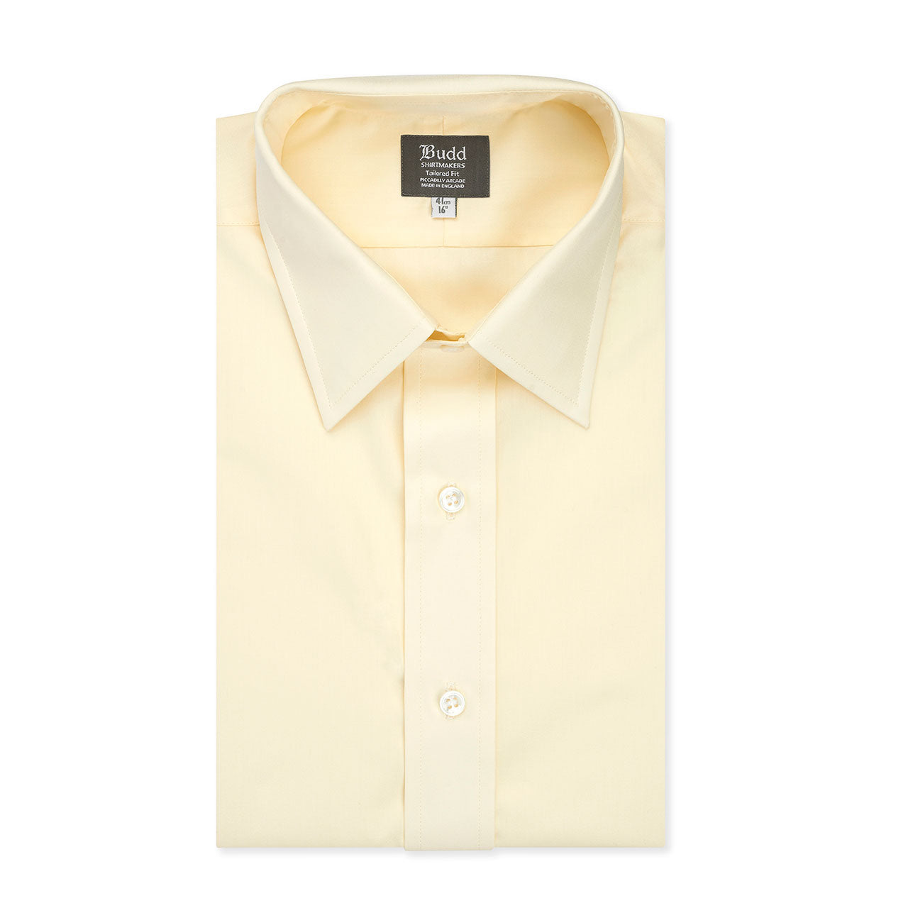 Tailored Fit Plain Poplin Double Cuff Shirt In