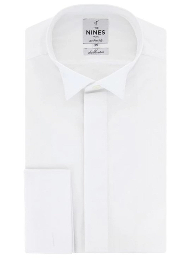 Wing Collar With Hidden Placket Collar French Cuff Shirt