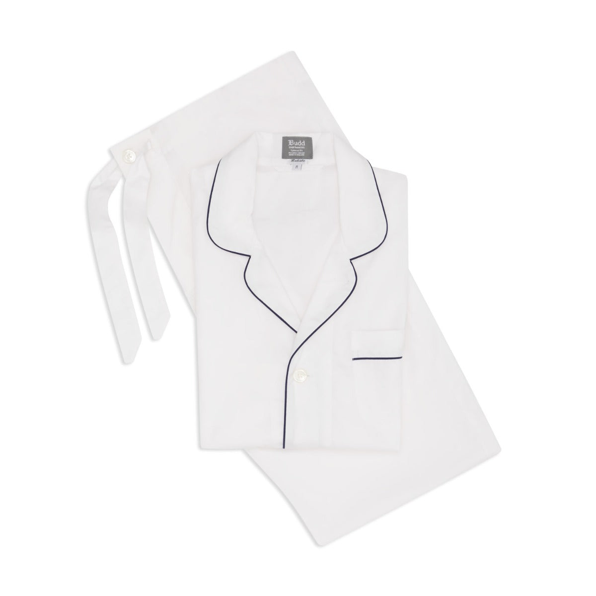 Tailored Fit Plain Batiste Pyjamas In And Navy