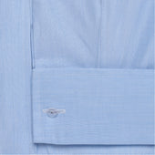 Classic Fit Plain End On End Double Cuff Shirt In