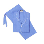 Plain Linen Pyjamas in Blue Lagoon