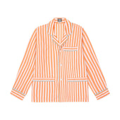 Tailored Fit Striped Batiste Pyjamas in Orange and Aqua
