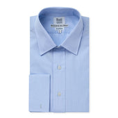 Tailored Fit Exclusive End on End Sea Island Cotton Double Cuff in Blue