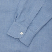 Tailored Fit Plain Brushed Cotton Button Cuff Shirt In