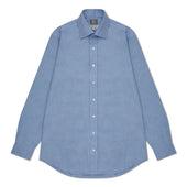 Tailored Fit Plain Brushed Cotton Button Cuff Shirt In