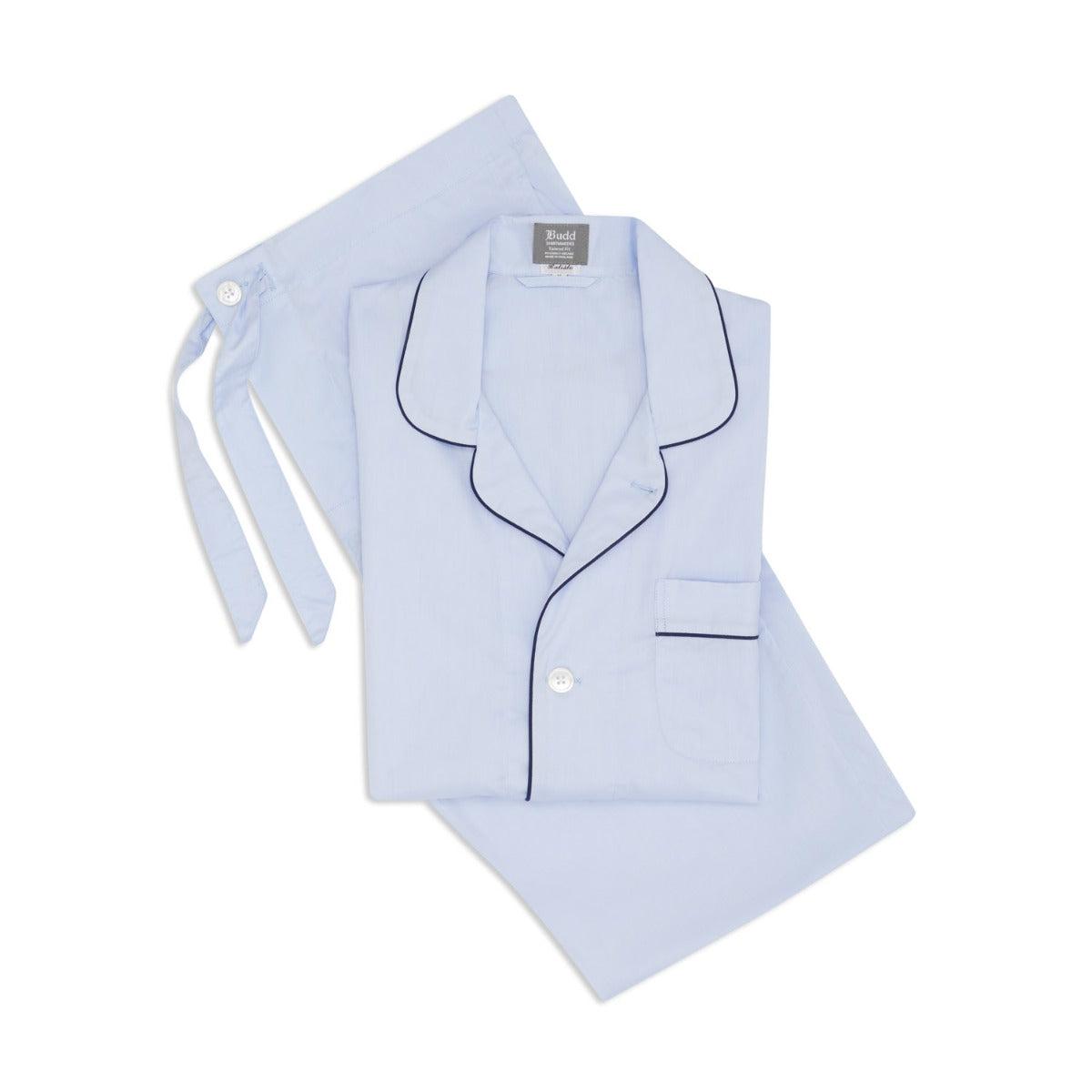 Tailored Fit Plain Batiste Pyjamas In And Navy