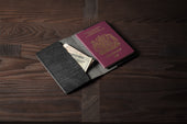 Take Care Passport Case . Black Raw