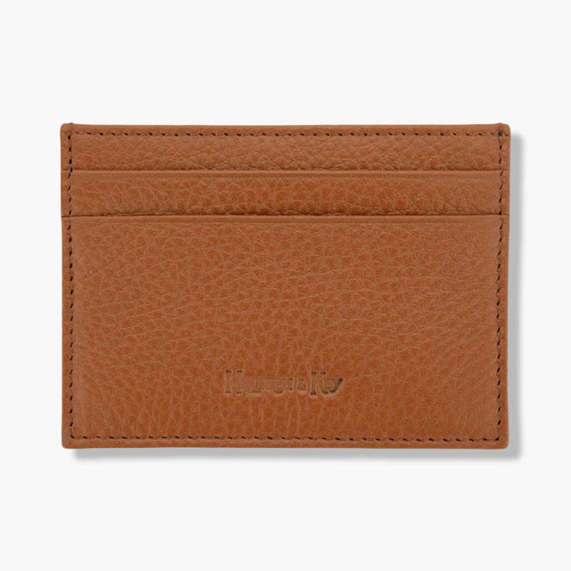 Tan Calf Leather Double Sided Card Holder