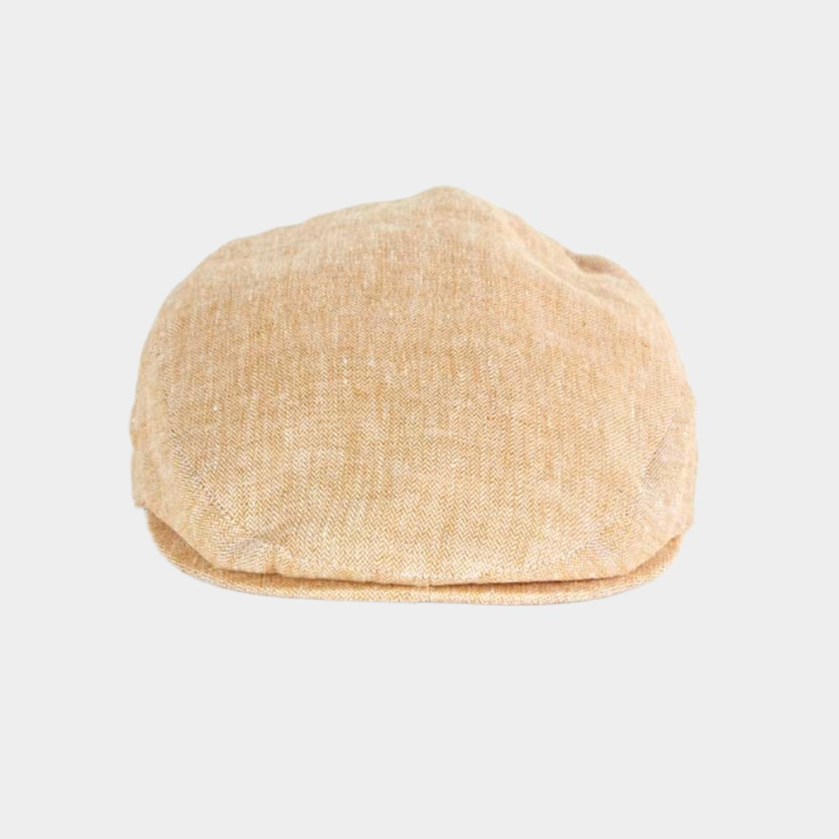 Herringbone Linen Flat Cap