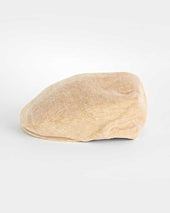 Herringbone Linen Flat Cap