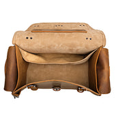 Side Pocket Leather Duffle Bag