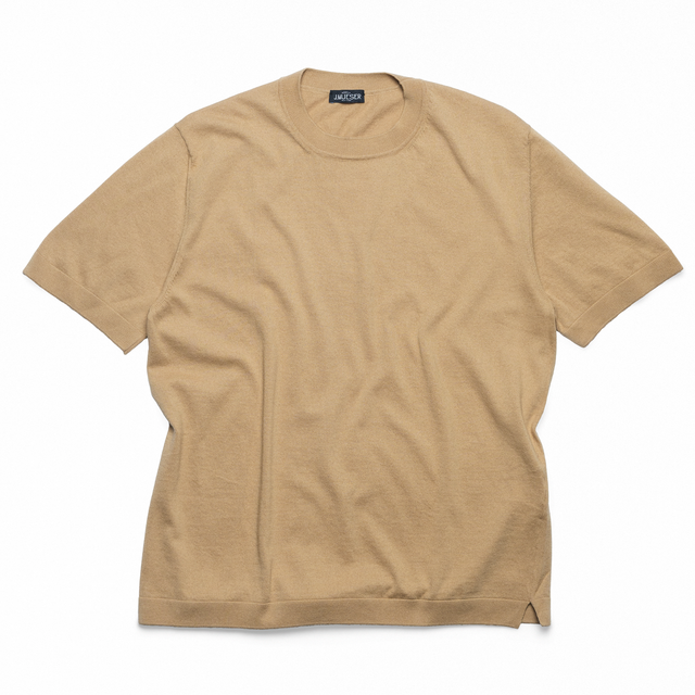Khaki Cotton Knit T-Shirt
