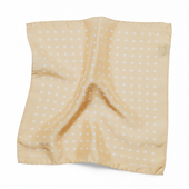 Tan Sandwashed Silk Eye Dot Pocket Square