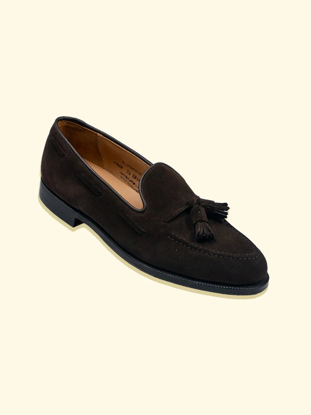 Bloomsbury Tassel Loafers by Crockett & Jones for The Anthology - Dark Brown Suede — The Anthology