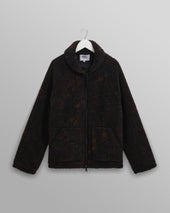 Tate - Black And Brown Paisley Jacquard Fleece Jacket