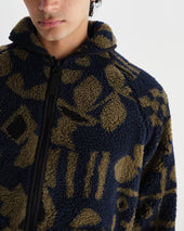 Tate And Khaki Shapes Jacquard Fleece Jacket