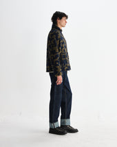 Tate And Khaki Shapes Jacquard Fleece Jacket