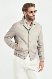 Linen Blend Bomber Made In Italy