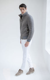 Down Bomber In Wool Cashmere Made In Italy