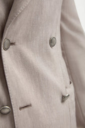 Herringbone Double Breasted Jacket Made In Italy
