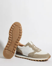 And White Nabuk And Suede Runners Made In Italy
