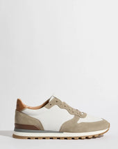 And White Nabuk And Suede Runners Made In Italy