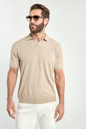 Taupe polo - Made in Italy
