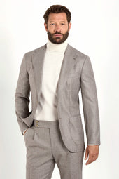 Taupe Prince of Wales suit - Made in Italy