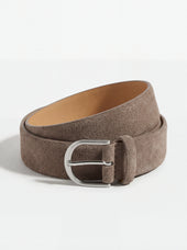 Taupe suede belt - Made in Italy