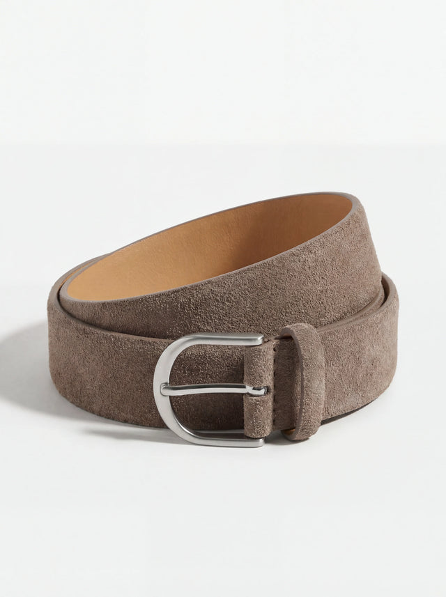 Taupe suede belt - Made in Italy