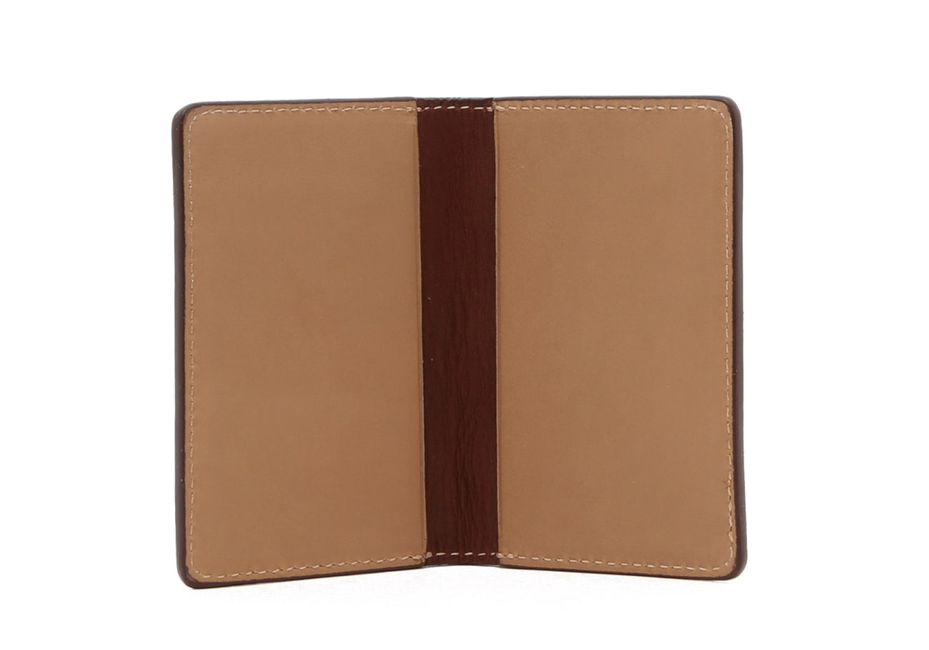 Folding Card Case Chestnut Tumbled Leather