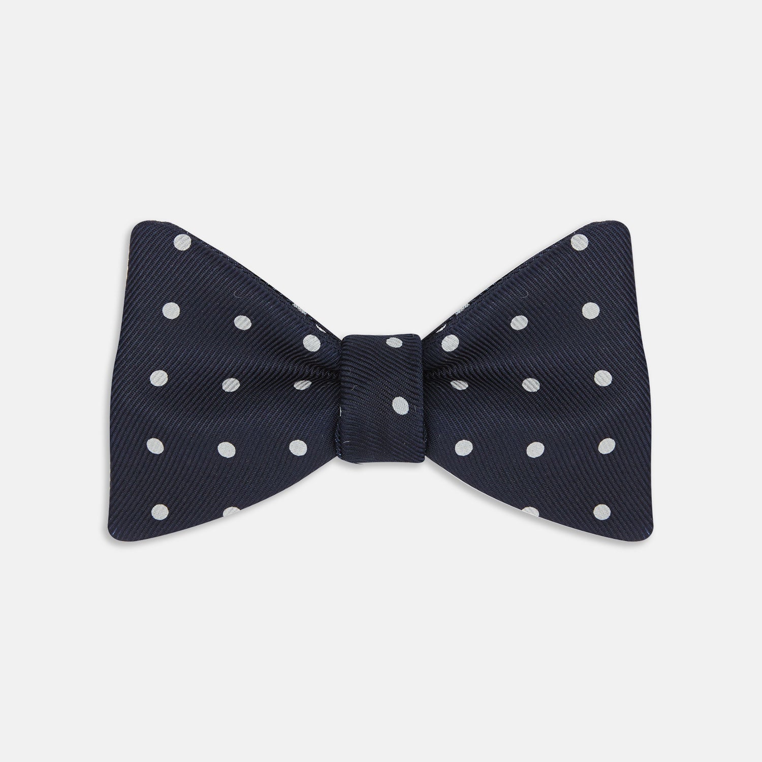 Winston Navy and White Spot Silk Bow Tie