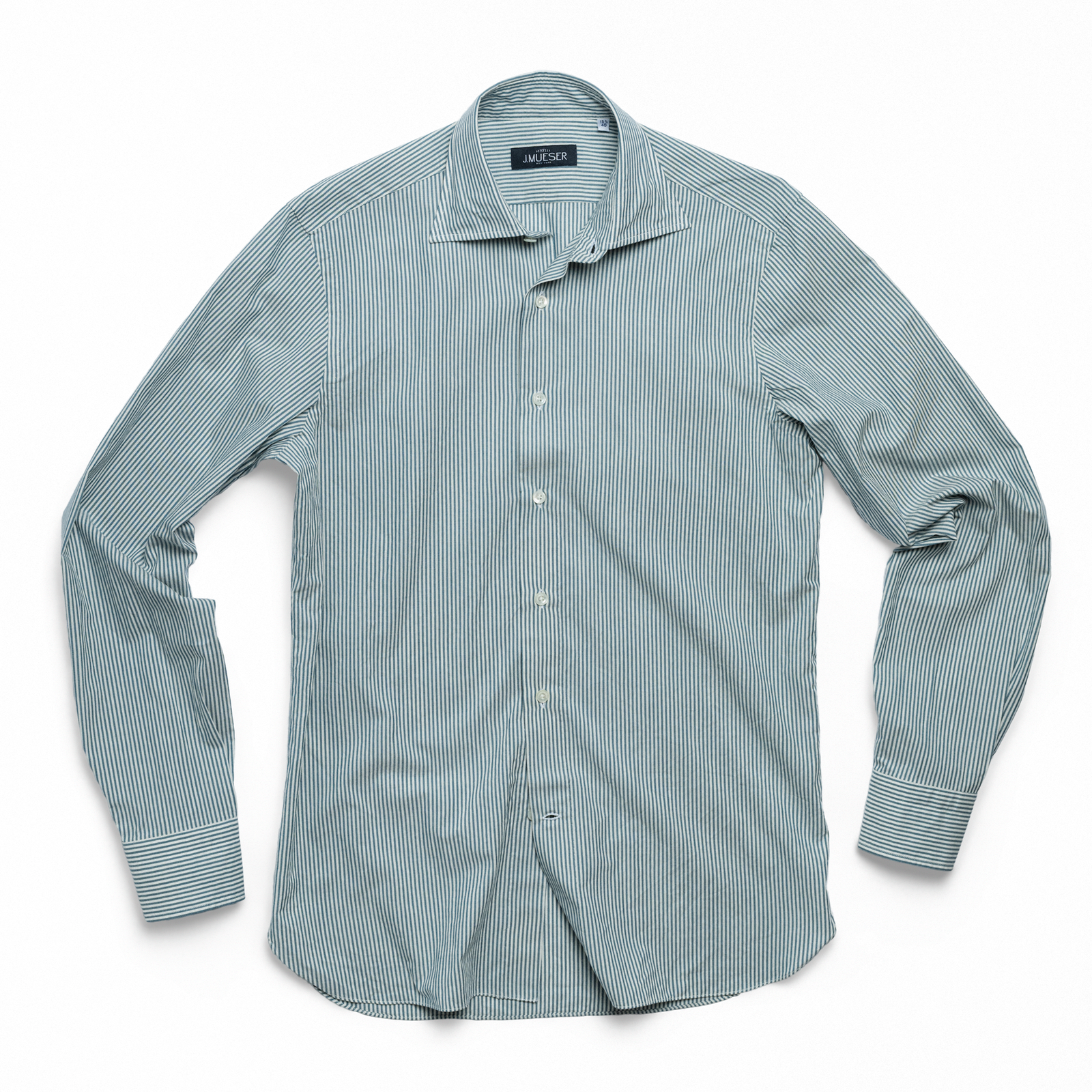 Barre Stripe Spread Collar Shirt