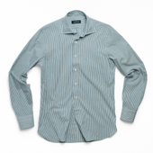Teal Barre Stripe Spread Collar Shirt