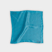 Navy Medium Spot Silk Pocket Square